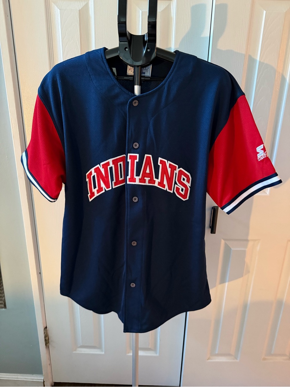 Vintage Starter Cleveland Indians baseball jersey button up MLB Men’s Large